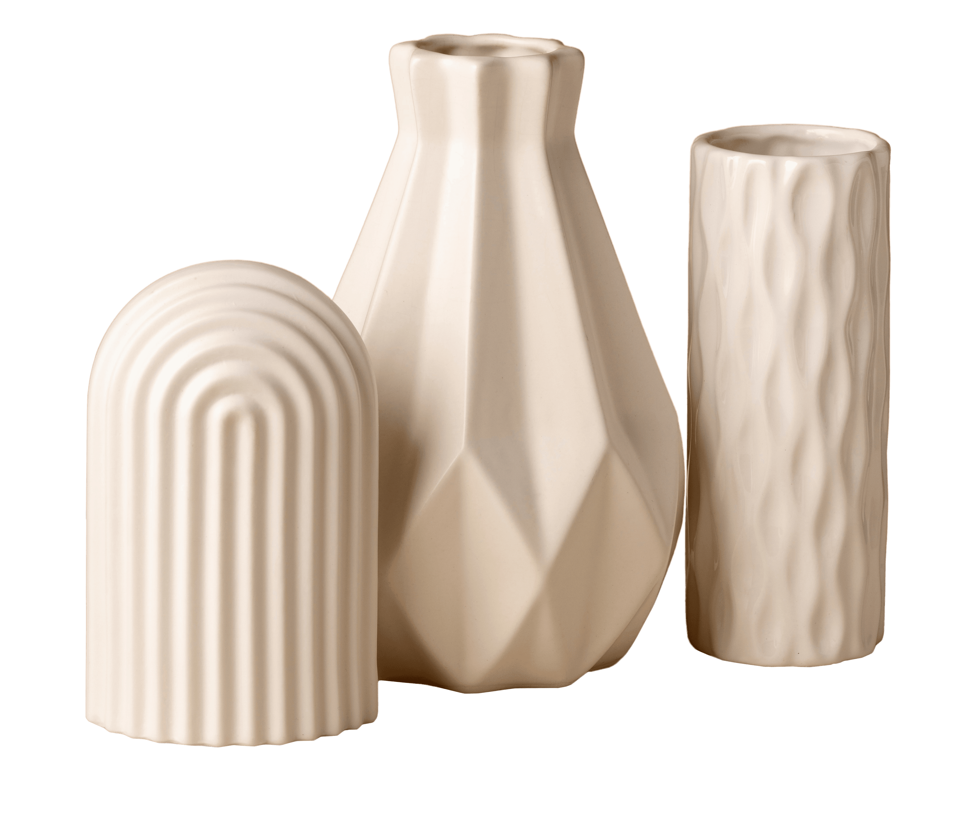 Keramische vazen in zachte tinten